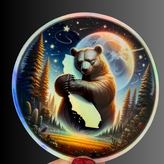 Moonlit california bear sticker