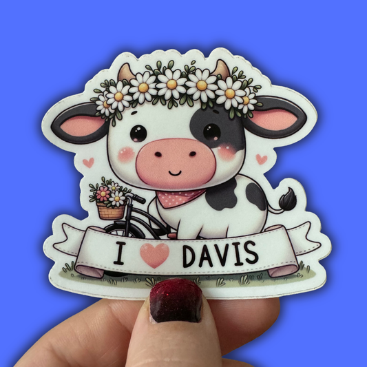 Cute Davis Cow Sticker